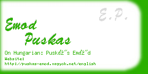 emod puskas business card